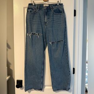 Abercrombie & Fitch High Rise Denim Jeans in Blue